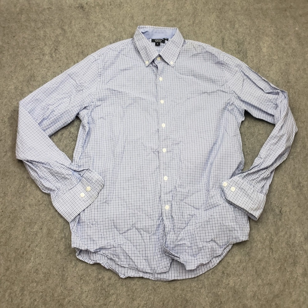 BC Clothing Expedition Shirt Mens Large Blue Black Plaid Button Up Outdoor Adult